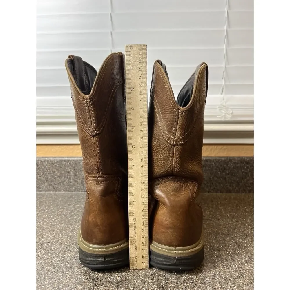 Wolverine Waterproof Contour Welt 10 Inch Brown Leather Work Boots Men's 10.5 EW